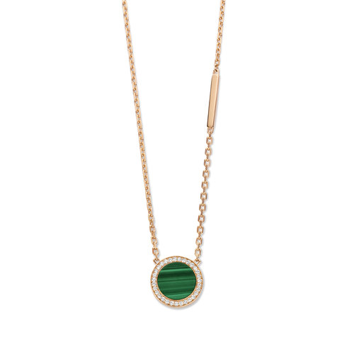 Leon Martens Tondo collier in roségoud met malachiet en diamant Leon Martens Juwelier Leon Martens Tondo collier in roségoud met malachiet en diamant Leon Martens Juwelier