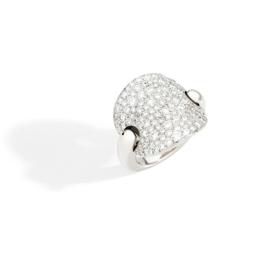 Pomellato Sabbia ring in witgoud met diamant Leon Martens Juwelier