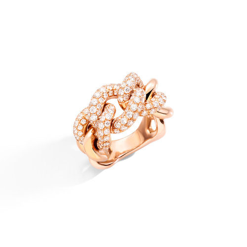 Pomellato Catene ring in roségoud met diamant Leon Martens Juwelier