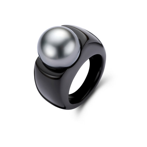 Leon Martens ring in acryl met Tahiti parel Leon Martens Juwelier