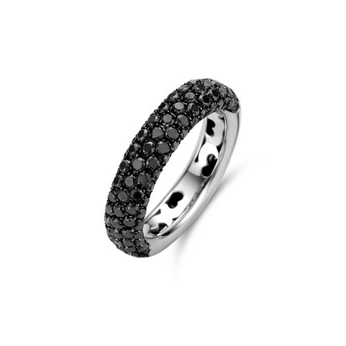 Leon Martens alliance ring in witgoud met zwarte diamant Leon Martens Juwelier