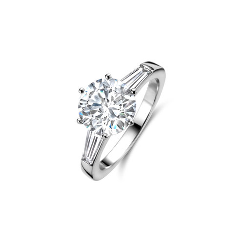 Leon Martens solitair trapeze ring in platina met diamant Leon Martens Juwelier Leon Martens solitair trapeze ring in platina met diamant Leon Martens Juwelier