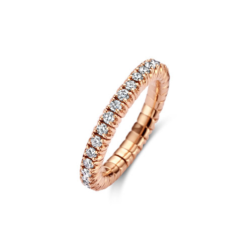 Leon Martens flexibele alliance ring in roségoud met diamant Leon Martens Juwelier