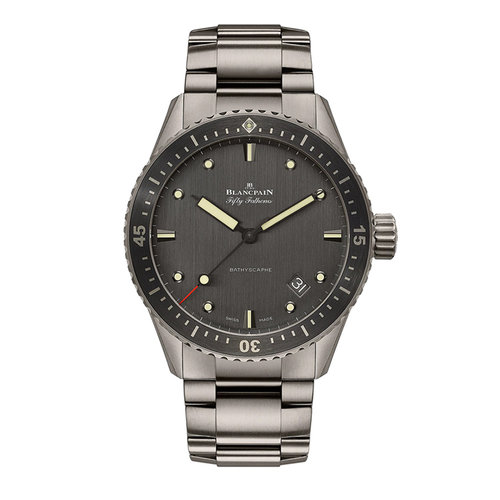 Blancpain Fifty Fathoms Bathyscaphe in titanium Leon Martens Juwelier Blancpain Fifty Fathoms Bathyscaphe in titanium Leon Martens Juwelier