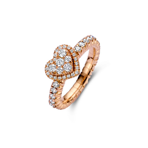 Leon Martens rekbare ring in roségoud met diamant Leon Martens Juwelier