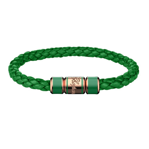 Chopard Signature armband in groen lamsleder met rosé verguld staal Leon Martens Juwelier