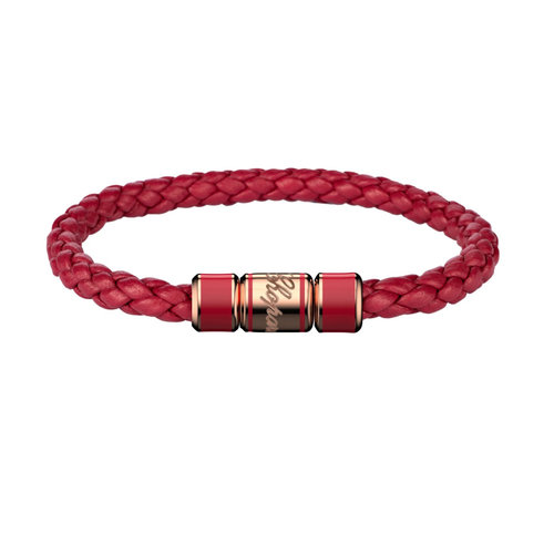 Chopard Signature armband in rood lamsleder met rosé verguld staal Leon Martens Juwelier
