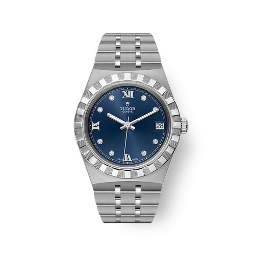 Tudor royal 34 horloge in staal met diamant Leon Martens Juwelier Tudor royal 34 horloge in staal met diamant Leon Martens Juwelier