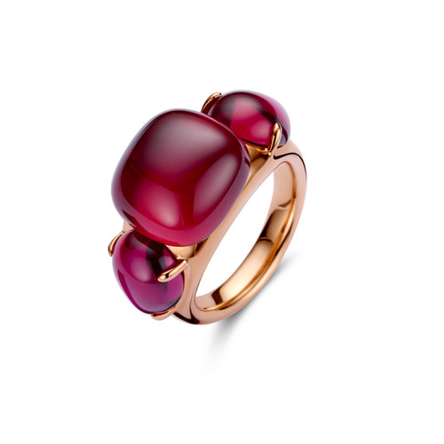 Pomellato Rouge Passion alliance ring in rosé met synthetische robijn Leon Martens Juwelier