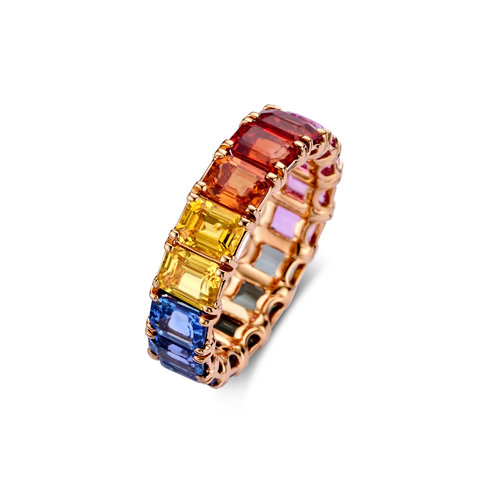 Leon Martens alliance ring in roségoud met gekleurde saffier Leon Martens Juwelier