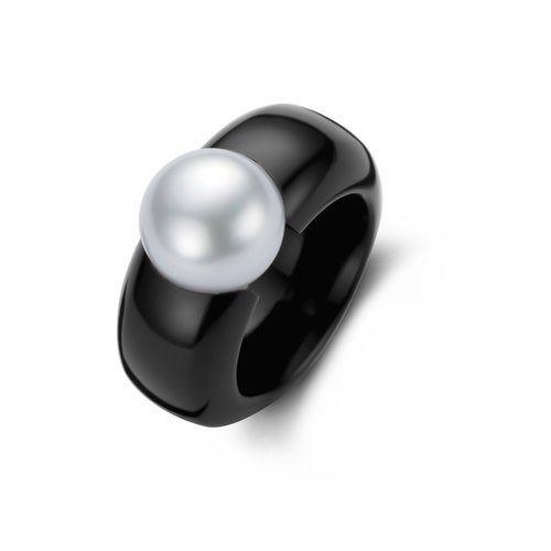 Leon Martens ring in acryl met zuidzee parel Leon Martens Juwelier