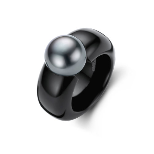 Leon Martens ring in acryl met tahiti parel Leon Martens Juwelier