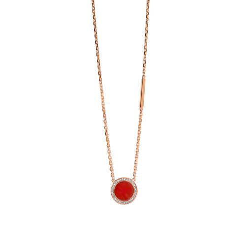 Leon Martens Tondo collier in roségoud met koraal en diamant Leon Martens Juwelier