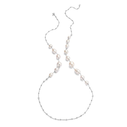 Leon Martens collier in witgoud met parels en diamanten Leon Martens Juwelier