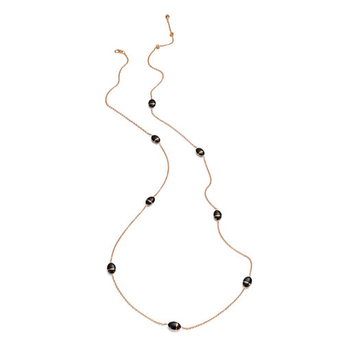 Scarabeo collier in roségoud zwart geëmailleerd Leon Martens Juwelier