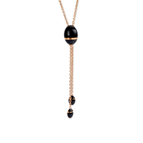 Leon Martens Scarabeo collier in roségoud zwart geëmailleerd Leon Martens Juwelier