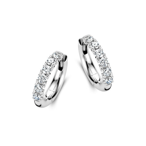 Leon Martens oorringen in witgoud met diamant Leon Martens Juwelier