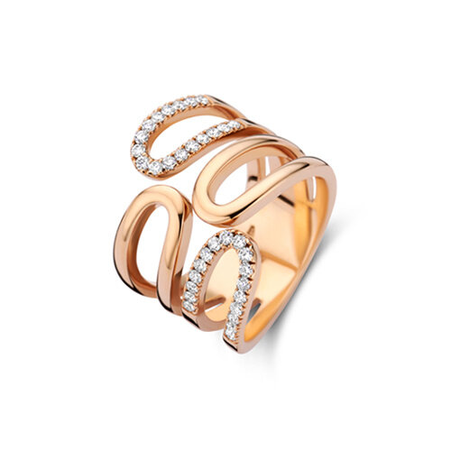 Leon Martens ring in roségoud met diamanten Leon Martens Juwelier