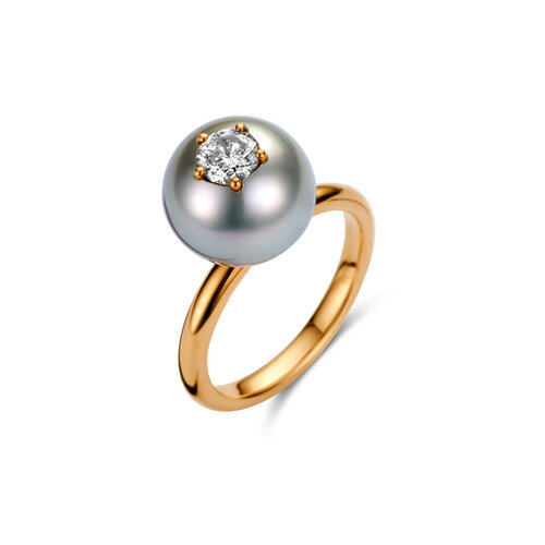 Leon Martens ring in roségoud met Tahiti parel en diamant Leon Martens Juwelier Leon Martens ring in roségoud met Tahiti parel en diamant Leon Martens Juwelier