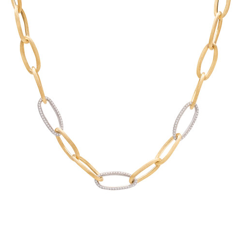 Marco Bicego  Jaipur collier in geel- met witgoud en diamant Leon Martens Juwelier