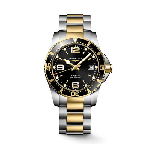 Longines Hydroconquest in staal met geelgouden PVD-coating Leon Martens Juwelier