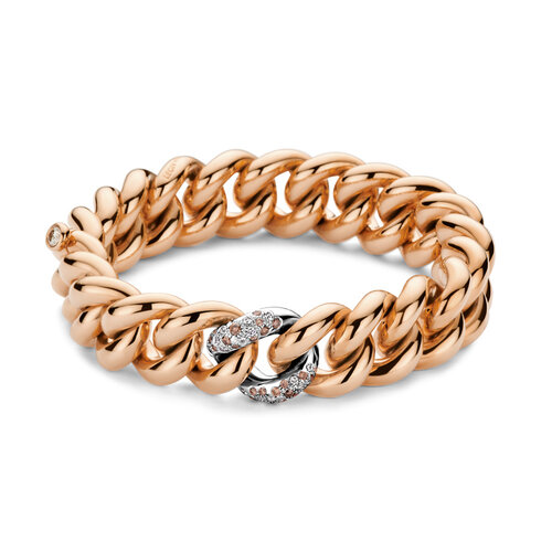 IsabelleFa armband in rosé- met witgoud met bruine- en witte diamant Leon Martens Juwelier