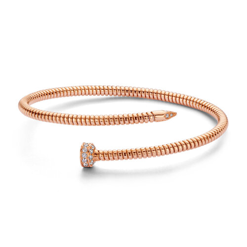 Leon Martens spijkerarmband in roségoud met diamant Leon Martens Juwelier