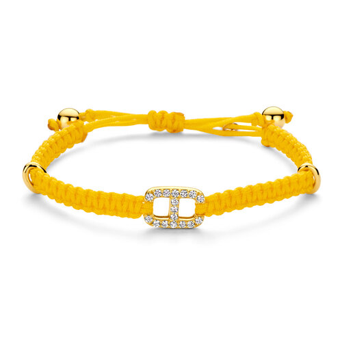 Leon Martens gourmette armband in geelgoud met diamant Leon Martens Juwelier
