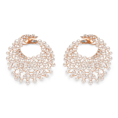 Leon Martens pareloorhangers in roségoud met diamant Leon Martens Juwelier