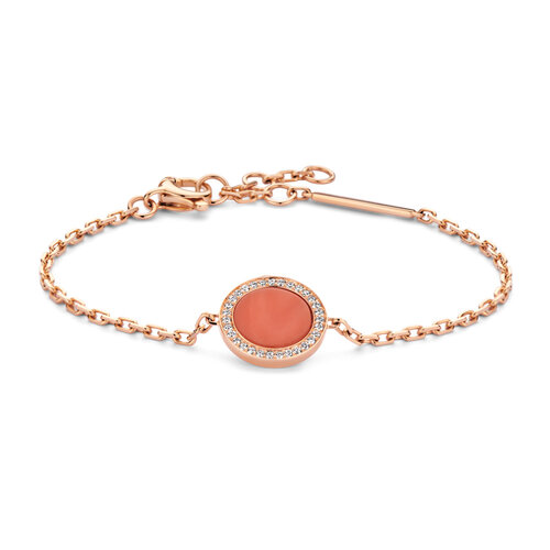 Leon Martens Tondo armband in roségoud met diamant en koraal Leon Martens Juwelier