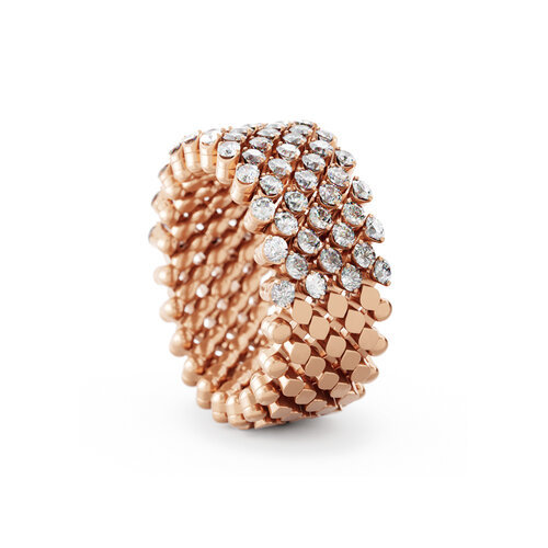 Serafino Consoli Brevetto multi sizable ring in roségoud met diamant Leon Martens Juwelier