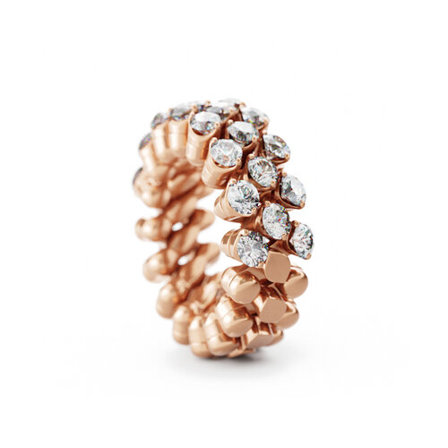 Serafino Consoli Brevetto multi sizable ring in roségoud met diamant Leon Martens Juwelier