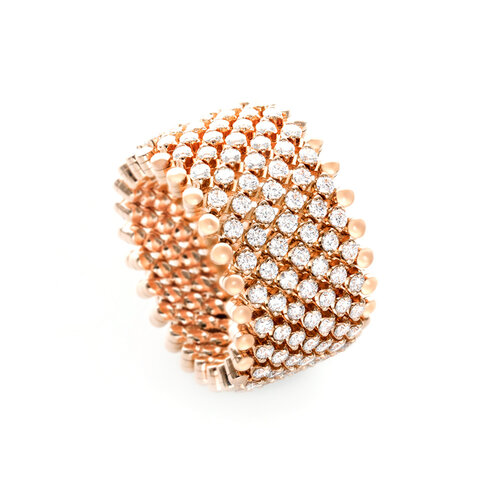 Serafino Consoli Brevetto multi sizable ring  in roségoud met diamant Leon Martens Juwelier