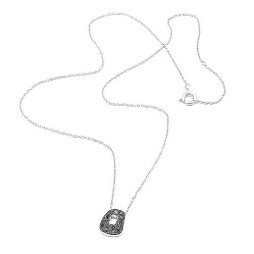 Mattioli Mini Puzzle collier met hanger in witgoud met zwarte diamant Leon Martens Juwelier