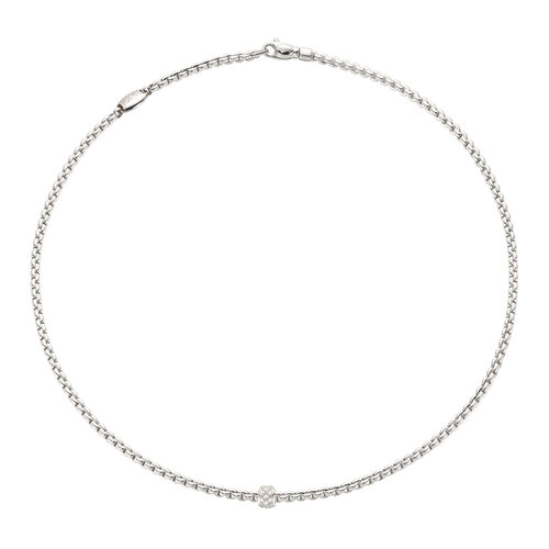 Fope Eka collier in witgoud met diamant Leon Martens Juwelier