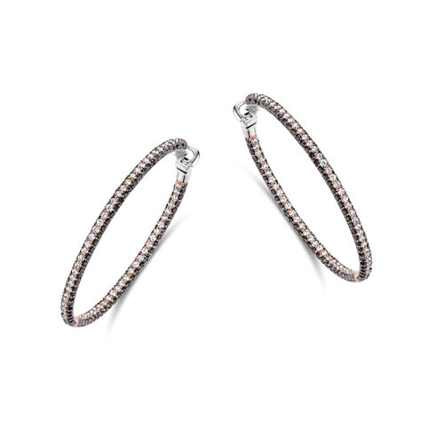 Leon Martens oorringen in roségoud met zwarte- en witte diamant Leon Martens Juwelier Leon Martens oorringen in roségoud met zwarte- en witte diamant Leon Martens Juwelier