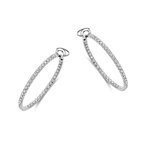 Leon Martens oorringen in witgoud met diamanten Leon Martens Juwelier