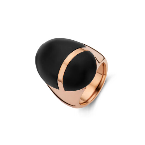 Scarabeo ring in roségoud met ebbenhout Leon Martens Juwelier