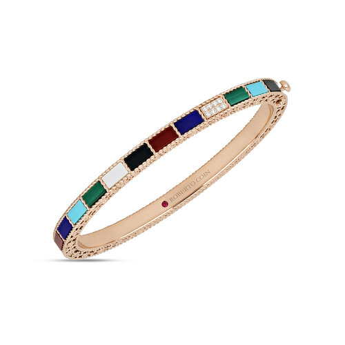Roberto Coin  Art Deco armband in roségoud met kleurstenen en diamanten Leon Martens Juwelier
