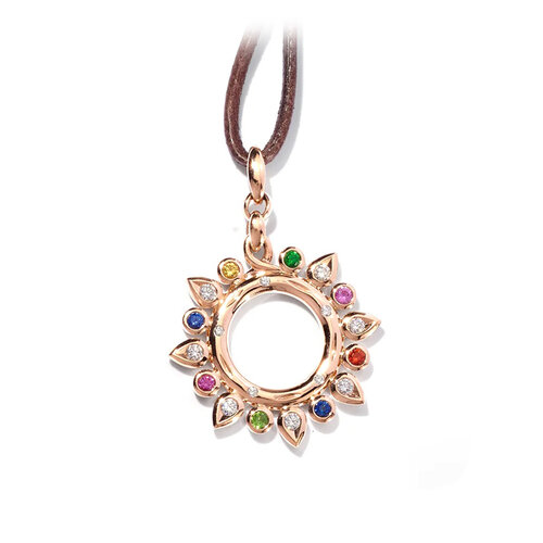 Tamara Comolli Gypsy Candy hanger met kleurrijke edelstenen en diamant Leon Martens Juwelier