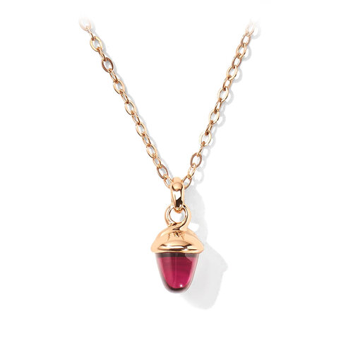 Tamara Comolli Mikado collier met hanger in roségoud met roze toermalijn Leon Martens Juwelier