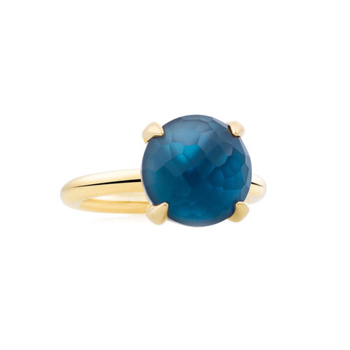 Bron Catch ring in geelgoud met London topaas Leon Martens Juwelier