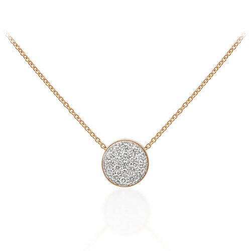 Chantecler Paillettes collier met hanger in roségoud met diamant Leon Martens Juwelier