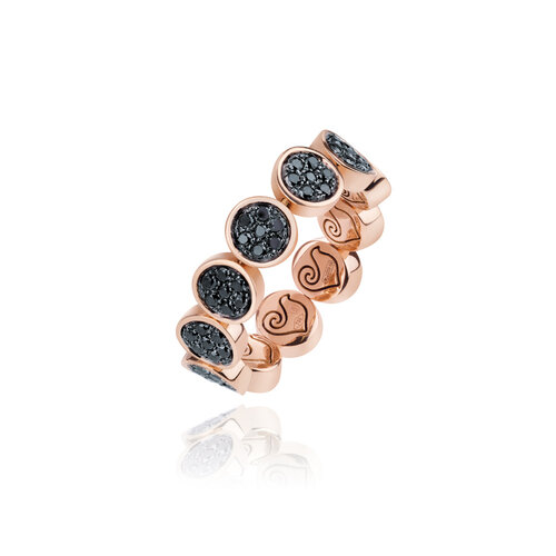 Chantecler Paillettes ring in roségoud met zwarte diamant Leon Martens Juwelier