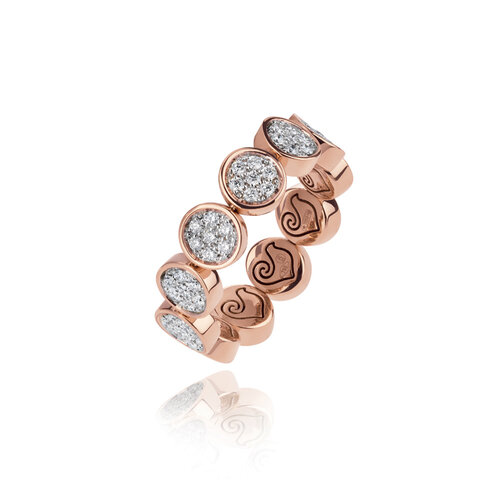 Chantecler Paillettes ring in roségoud met diamant Leon Martens Juwelier