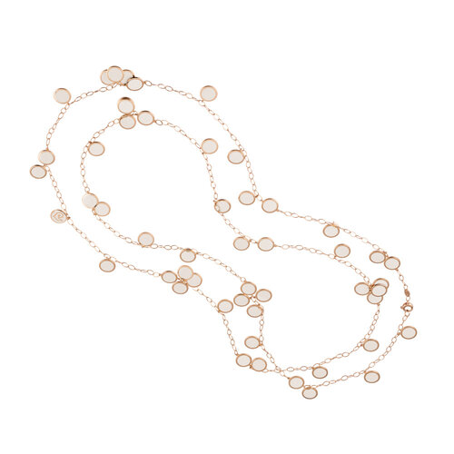 Chantecler Paillettes collier in roségoud en wit geëmailleerd Leon Martens Juwelier