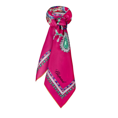 Chopard Precious Lace shawl in lichtpaarse zijde Leon Martens Juwelier