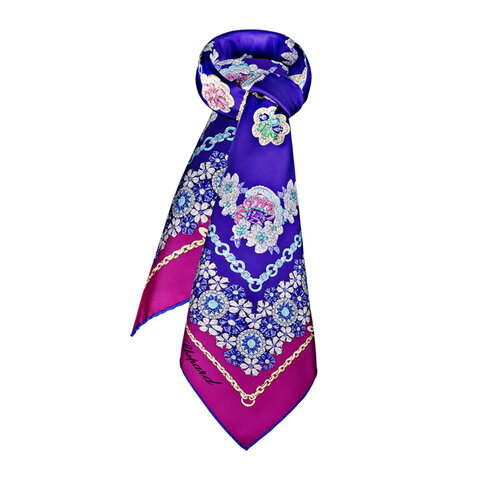 Chopard Precious Lace shawl in donkerblauwe zijde Leon Martens Juwelier