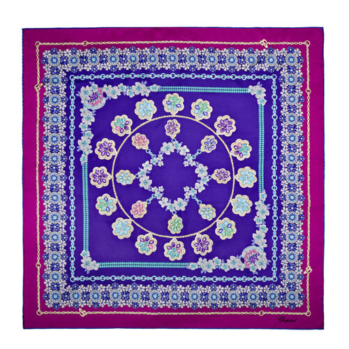 Chopard Precious Lace shawl in donkerblauwe zijde Leon Martens Juwelier