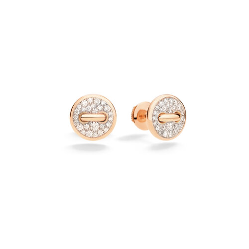 Pomellato Pom Pom Dot oorstekers in roségoud met diamant Leon Martens Juwelier